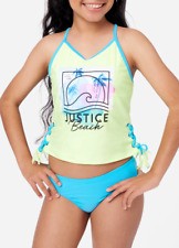 JUSTICE Girls Swimsuit Tankini Bikini Ruffle Swim PLUS SIZE 12 14 16 18 XL  Aztec