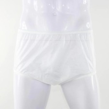 Incontinent, Autistic Plastic Pants in Adult Sizes, MILKY WHITE