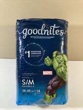 New Goodnites Underwear S/M Nighttime Bedwetting 33 Count Boys Hulk Size 6  - 8