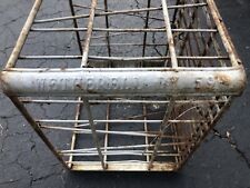 OLD ANTIQUE PRIMITIVE HEAVY DUTY WOOD/METAL MILK CRATE Estherville